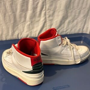 Jordan Kids White Sneakers with Red and Black Highlights